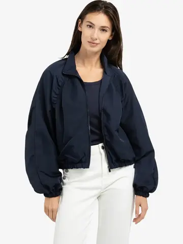 Yaya Short Woven Nylon Oversized Jacket Navy Blazer Blue