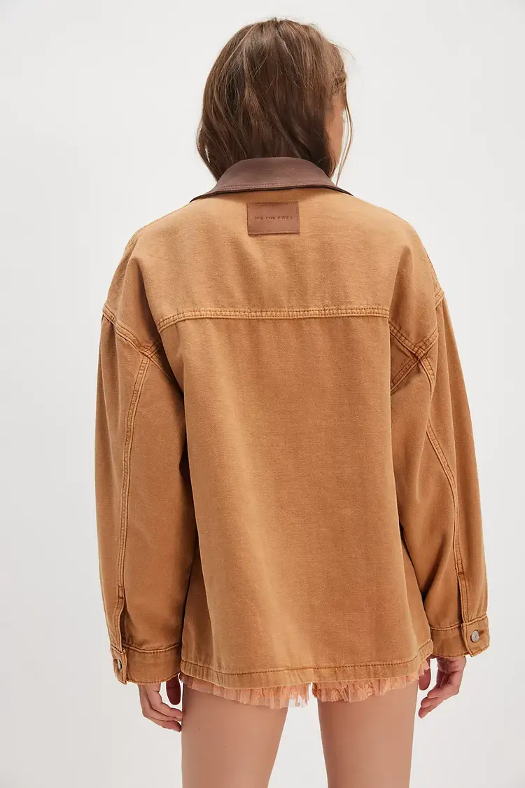 Free People Lemon Denim Jacket Meerkat