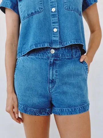 Bella Dahl Elle Playa Trouser Short Spring Horizon Wash