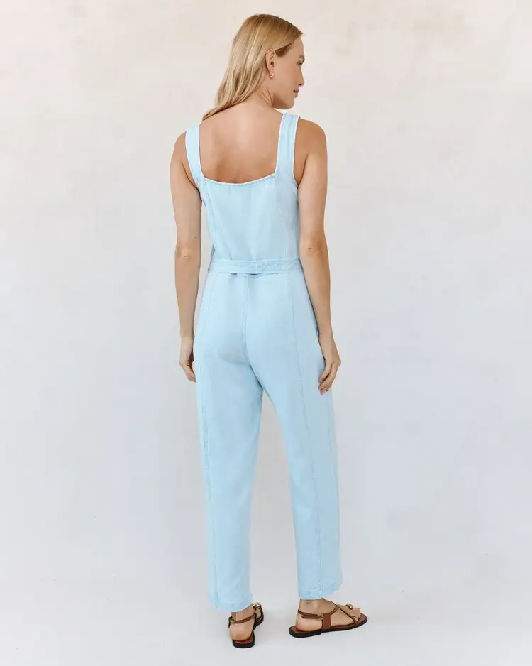 Bella Dahl Square Neck Jumpsuit Coastal Fade Wash