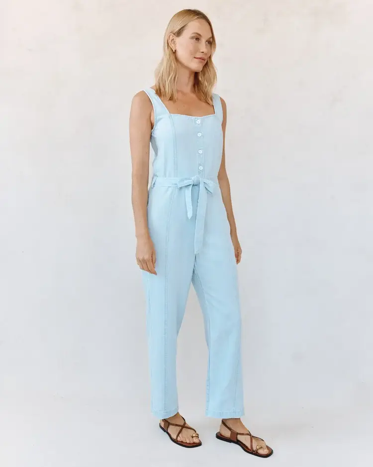 Bella Dahl Square Neck Jumpsuit Coastal Fade Wash