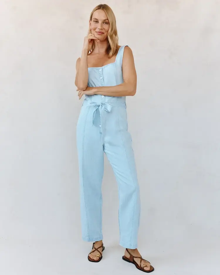 Bella Dahl Square Neck Jumpsuit Coastal Fade Wash