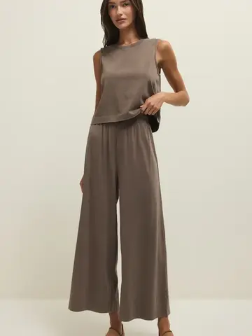 ZSupply Scout Jersey Crop Flare Pant Perfectly Taupe