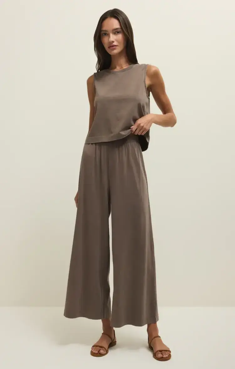 ZSupply Scout Jersey Crop Flare Pant Perfectly Taupe