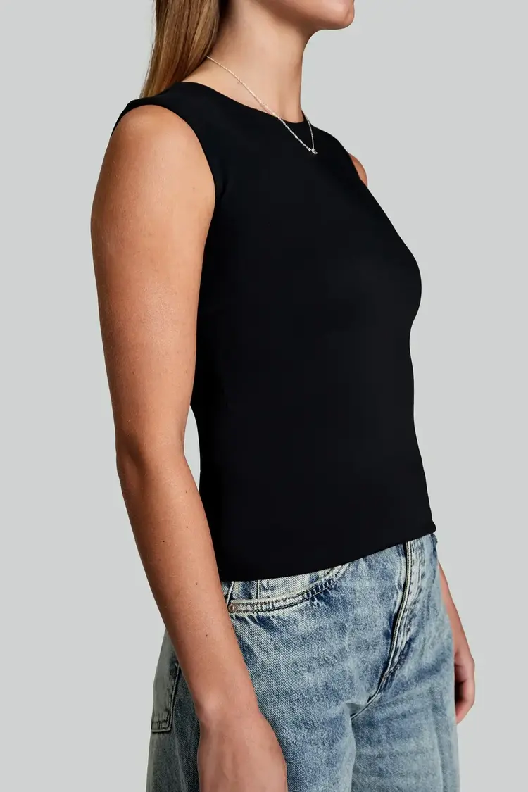 Pure & Simple Body Hug Muscle Tank Black