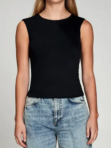 Pure & Simple Body Hug Muscle Tank Black