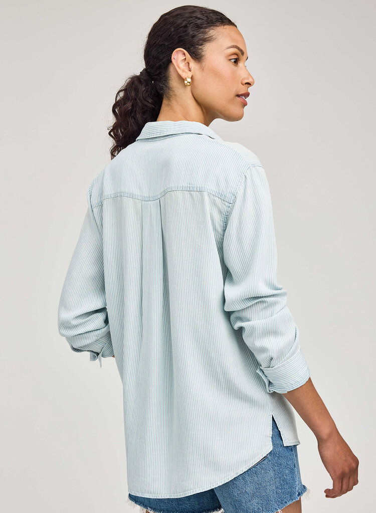 Gentle Fawn Ozzy Button Up Shirt Blue Stripe