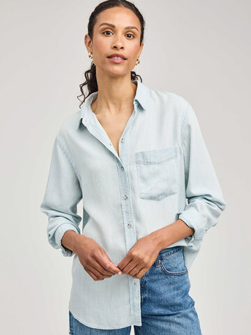 Gentle Fawn Ozzy Button Up Shirt Blue Stripe