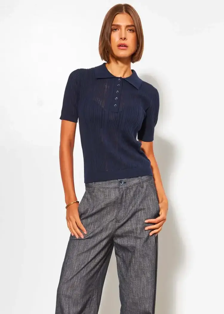 Line the Label Esme Knit Top Midnight