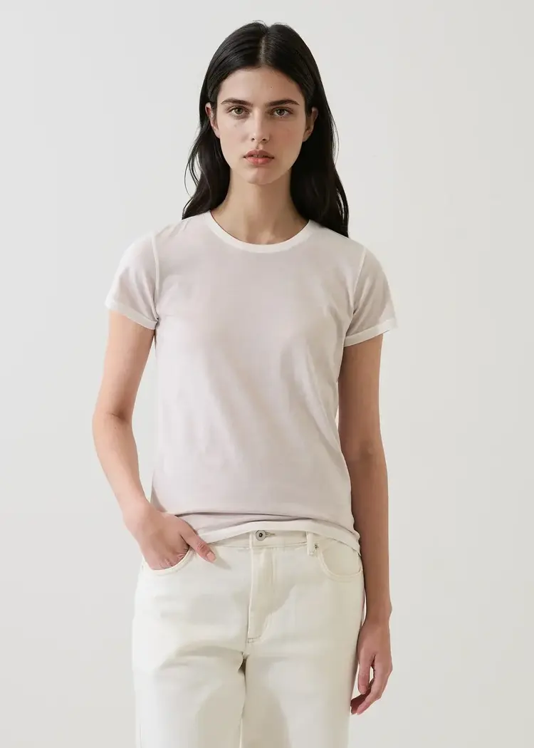 Patrick Assaraf Pima Reverse Spray Classic Crew Neck Shirt Calico