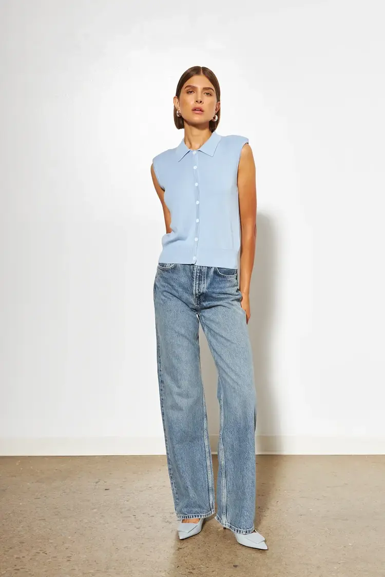 Line the Label SHILOH Vest Sweater Clear Water