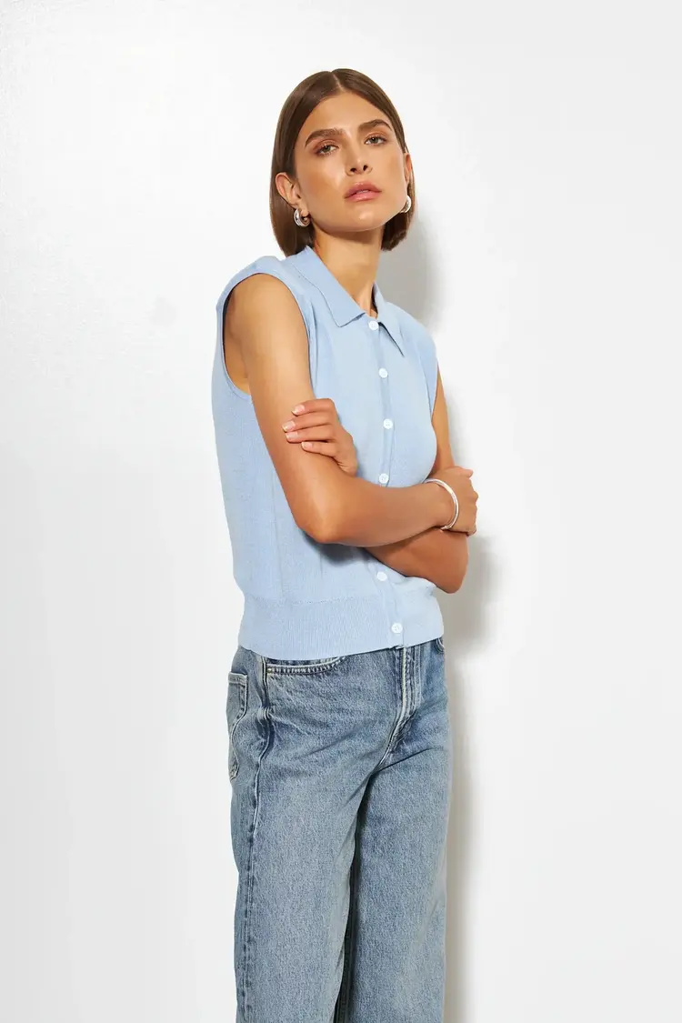 Line the Label SHILOH Vest Sweater Clear Water