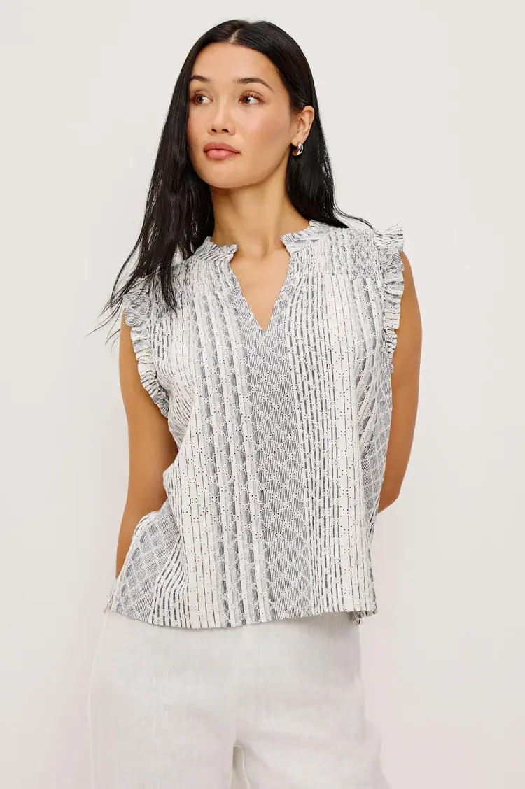 Rails Arlene Top Striped Eyelet