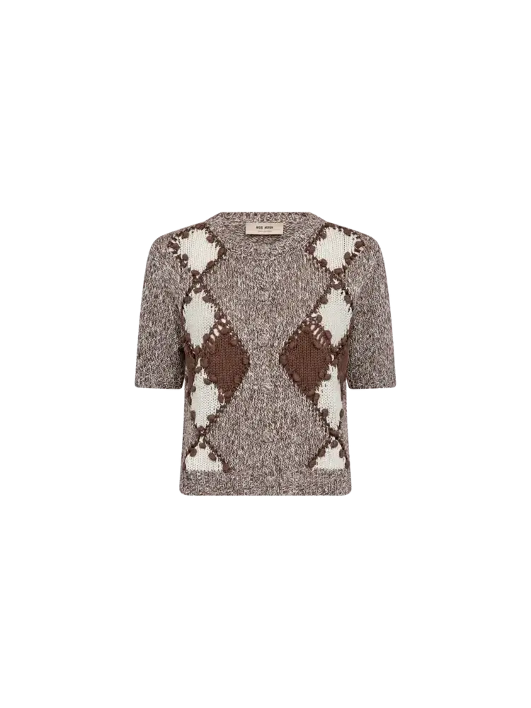 Mos Mosh Eelio SS Knit Cardigan Coffee Quartz