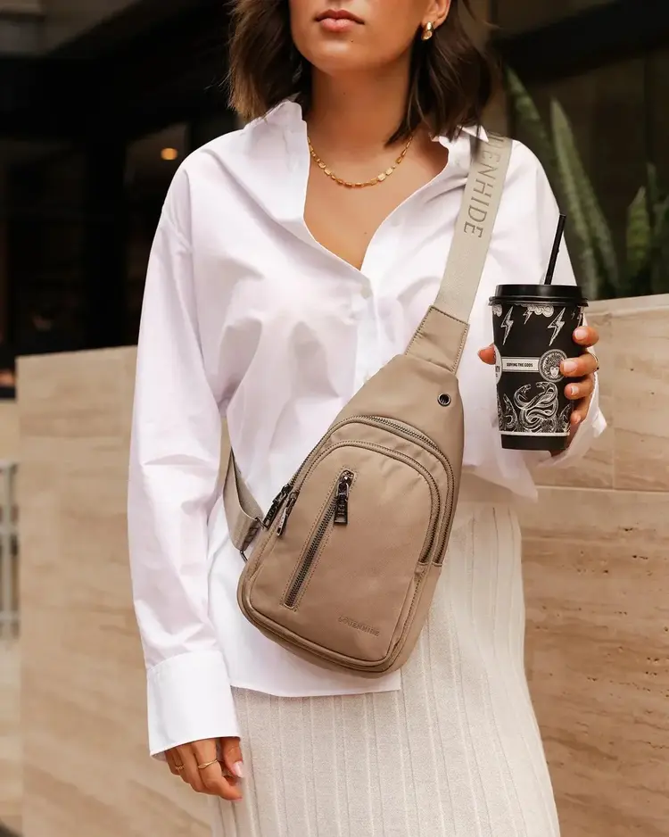 Louenhide Boyd Nylon Sling Bag Beige