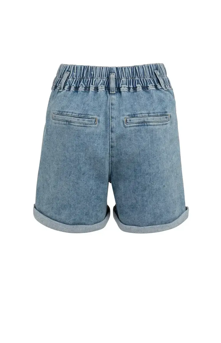 Yaya Loose Fit Worker Shorts Mid Blue Denim