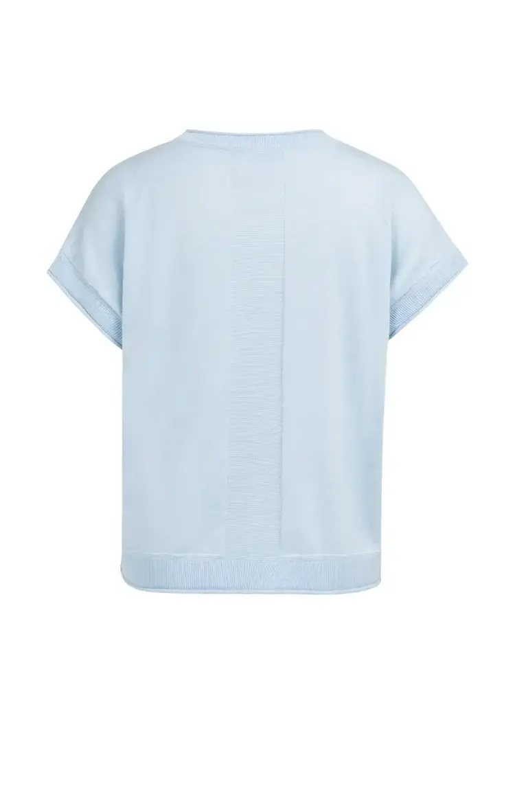 Yaya Knitted Sweater With Rolled Edges Light Blue Melange