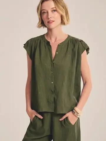 Velvet Janey Woven Linen Top Tootsie