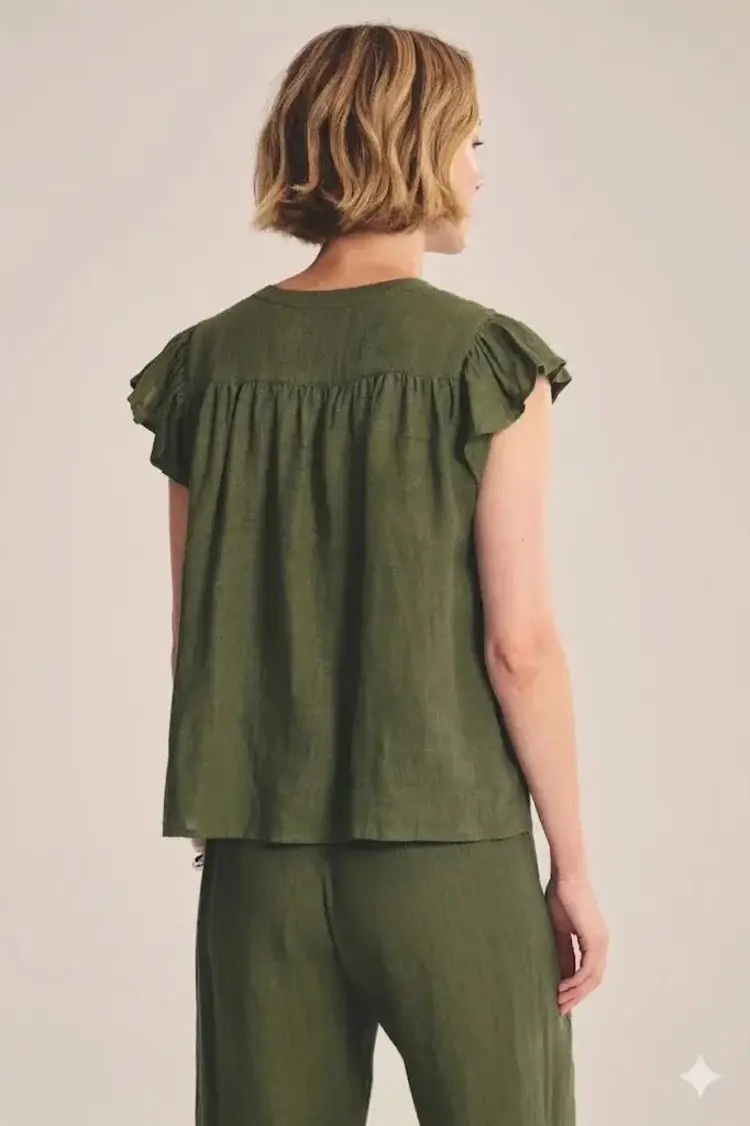 Velvet Janey Woven Linen Top Tootsie