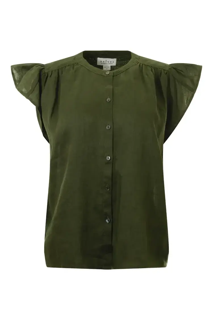 Velvet Janey Woven Linen Top Tootsie
