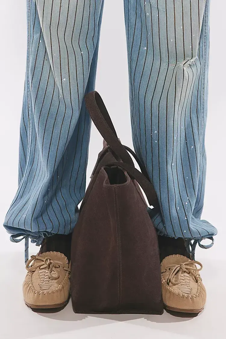 Free People Misty Suede Moccasins Sunstone Sand Suede