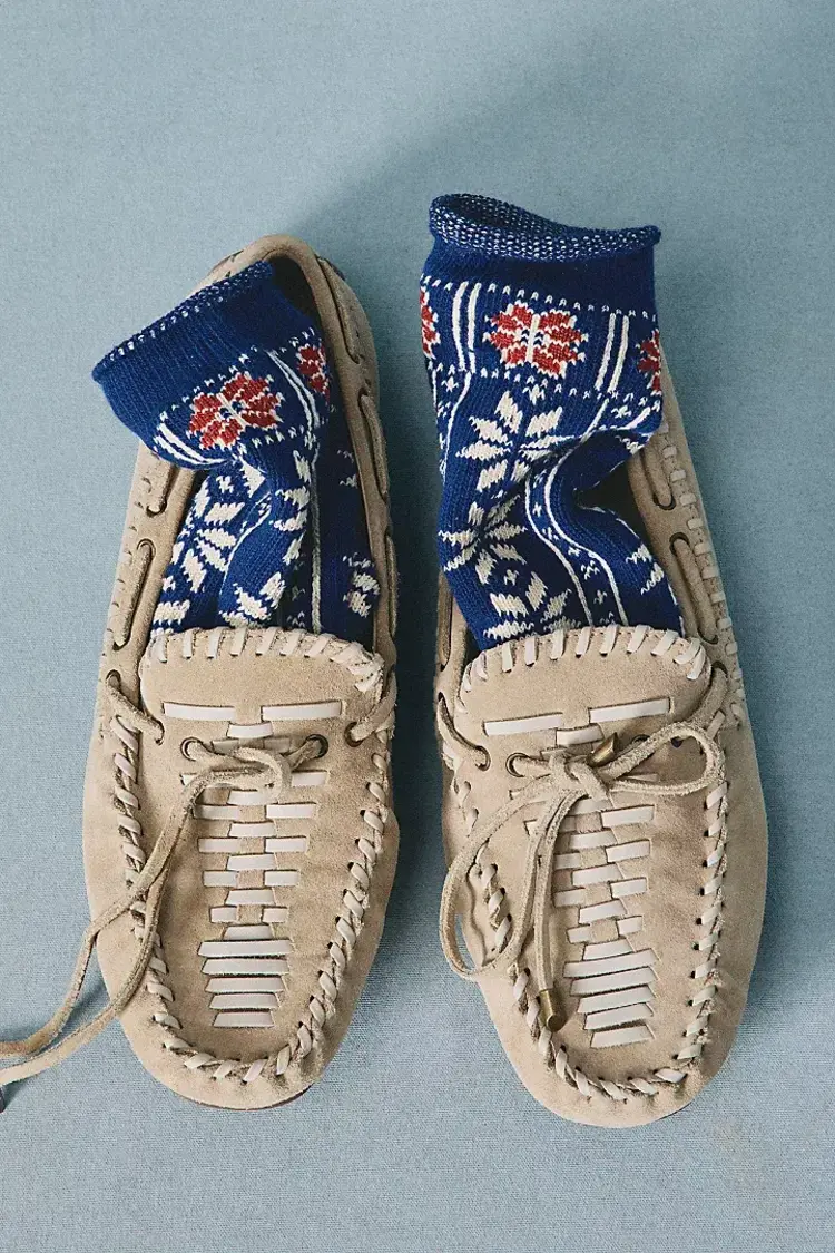 Free People Misty Suede Moccasins Sunstone Sand Suede