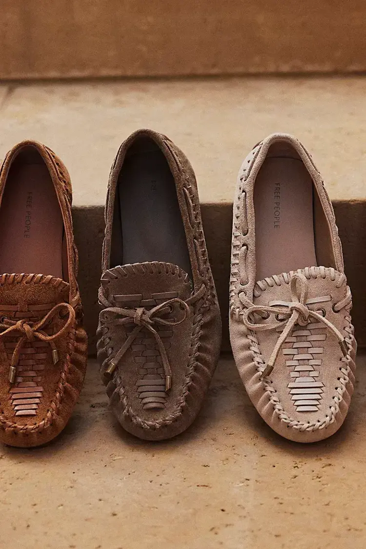 Free People Misty Suede Moccasins Olive Suede