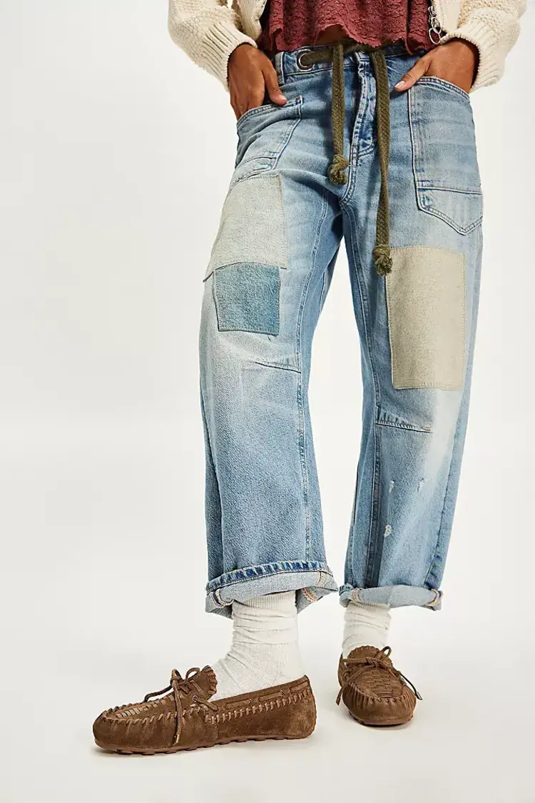 Free People Misty Suede Moccasins Olive Suede