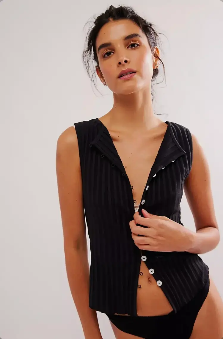 Free People Tilly Vest Black