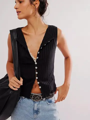 Free People Tilly Vest Black