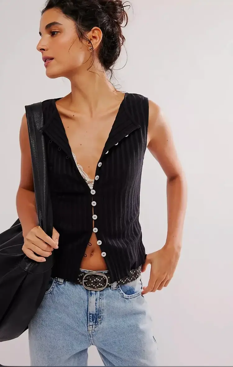 Free People Tilly Vest Black