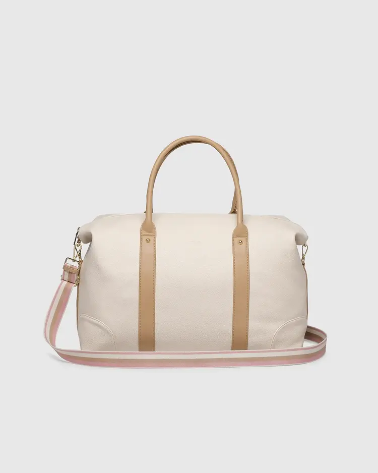 Louenhide Alexis Stripe Weekender Travel Bag Vanilla