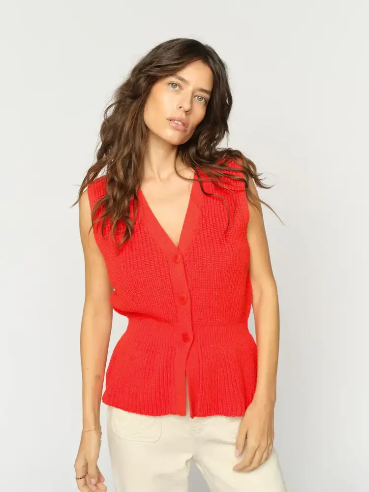 Mos Mosh Herbi Knit Vest Spicy Orange