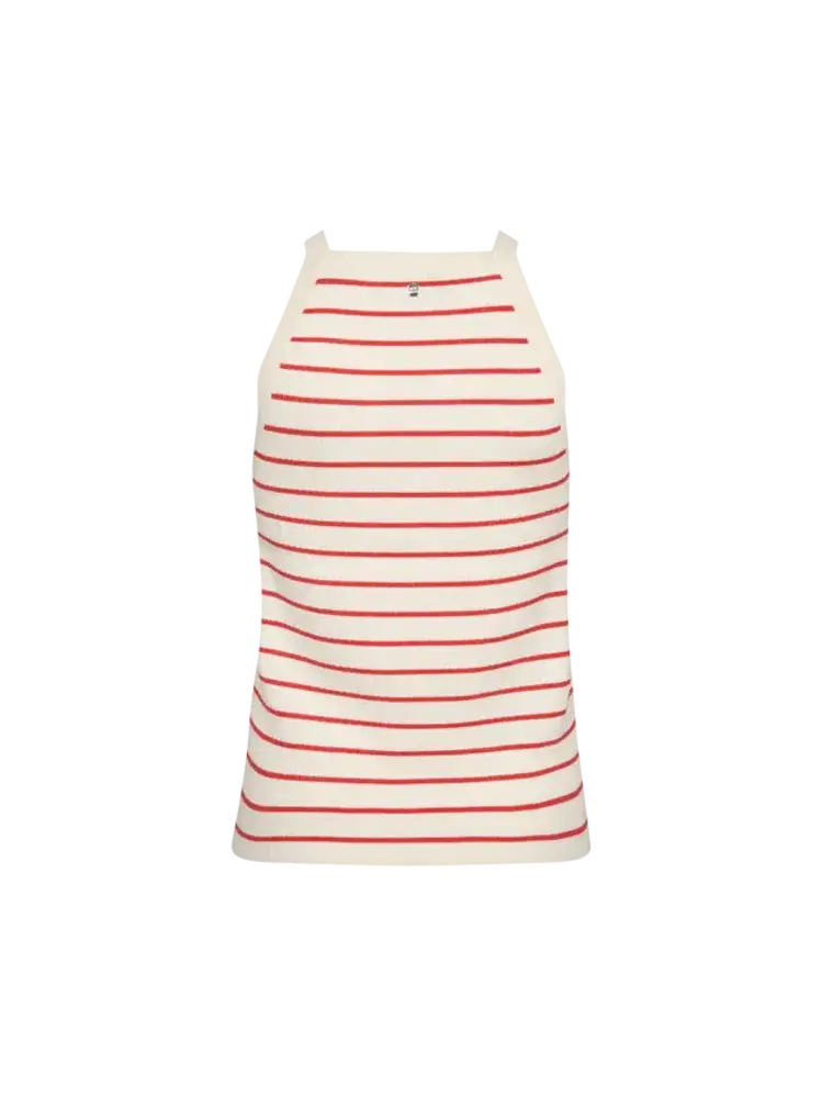 Mos Mosh Imanja Caliz Stripe Knit Top Spicy Orange