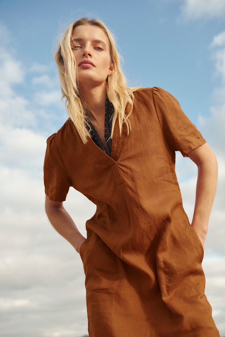 Part Two Aminase Linen Dress Argan Oil