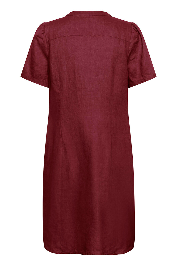 Part Two Aminase Linen Dress Burnt Russet