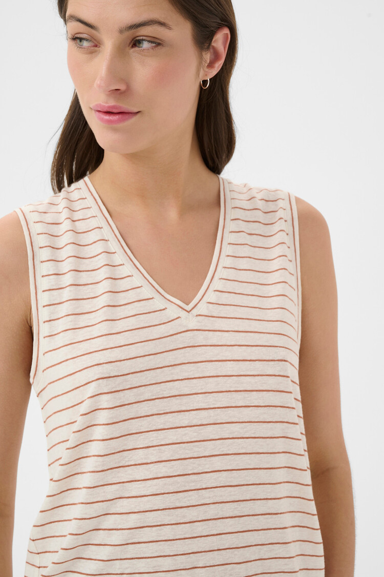 Part Two Brianie Top Brown Stripe