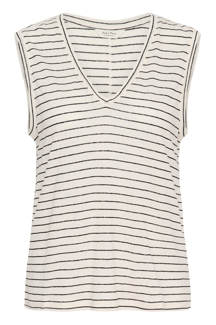 Part Two Brianie Top Black Stripe
