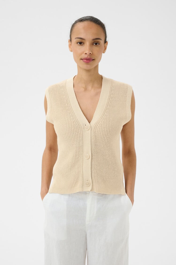 Part Two Batilda Waistcoat French Oak