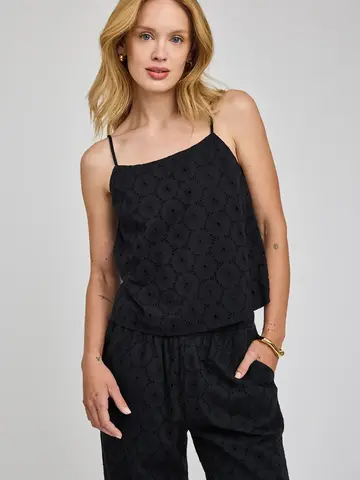 Gentle Fawn Elsie Eyelet Tank Black