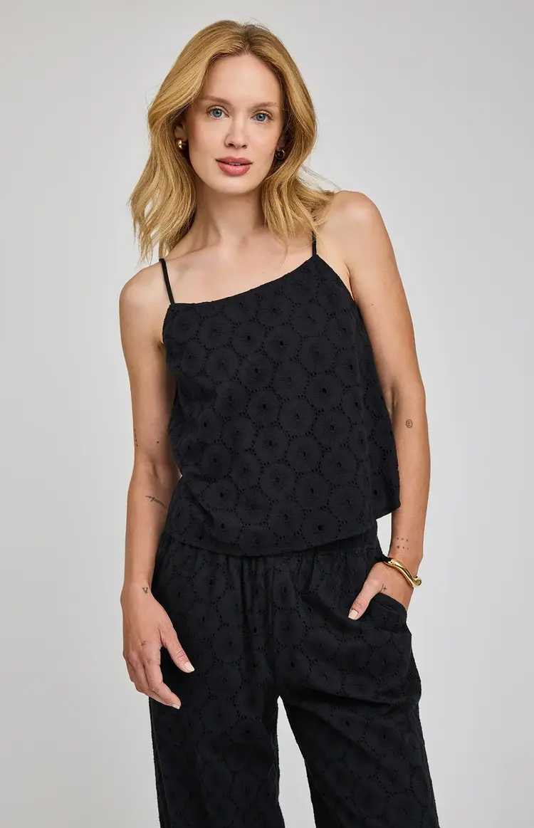Gentle Fawn Elsie Eyelet Tank Black