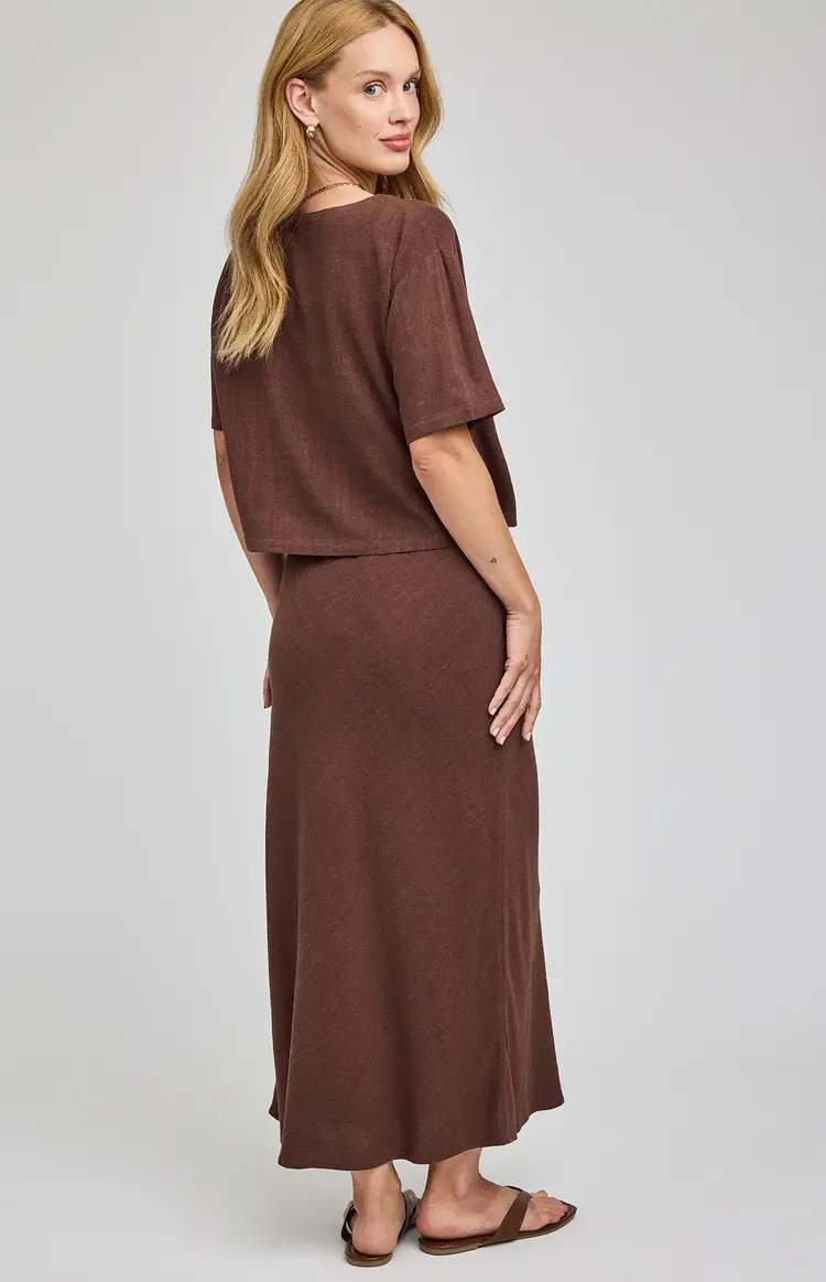Gentle Fawn Cassia Linen Skirt Espresso