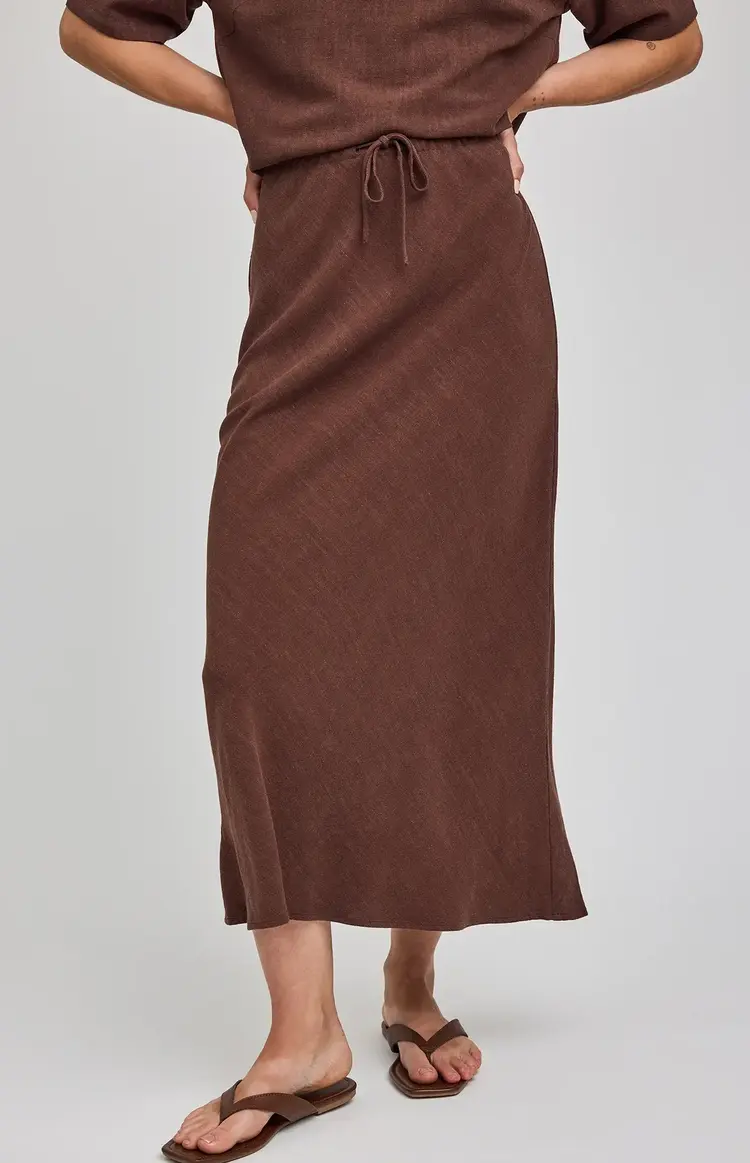 Gentle Fawn Cassia Linen Skirt Espresso