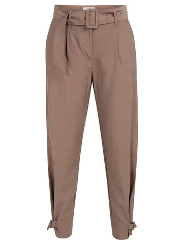 Yaya High Waist Loose Trouser Brownie Brown