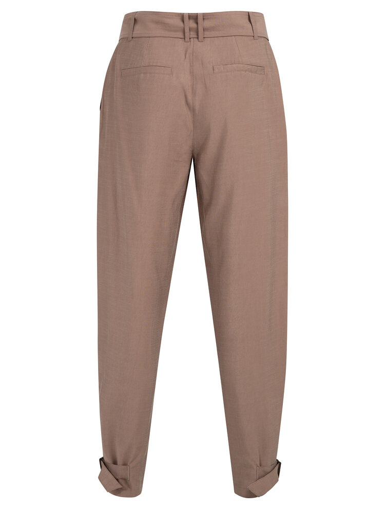 Yaya High Waist Loose Trouser Brownie Brown