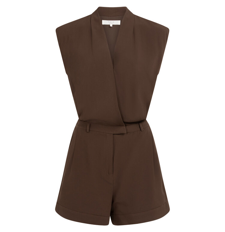 Yaya Sleevless Playsuit Chocolate Martini Brown