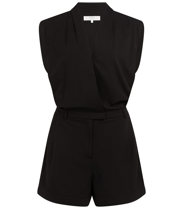 Yaya Sleevless Playsuit Black