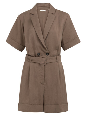 Yaya Loose Fit Playsuit Washed Brown
