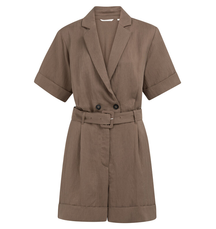 Yaya Loose Fit Playsuit Washed Brown