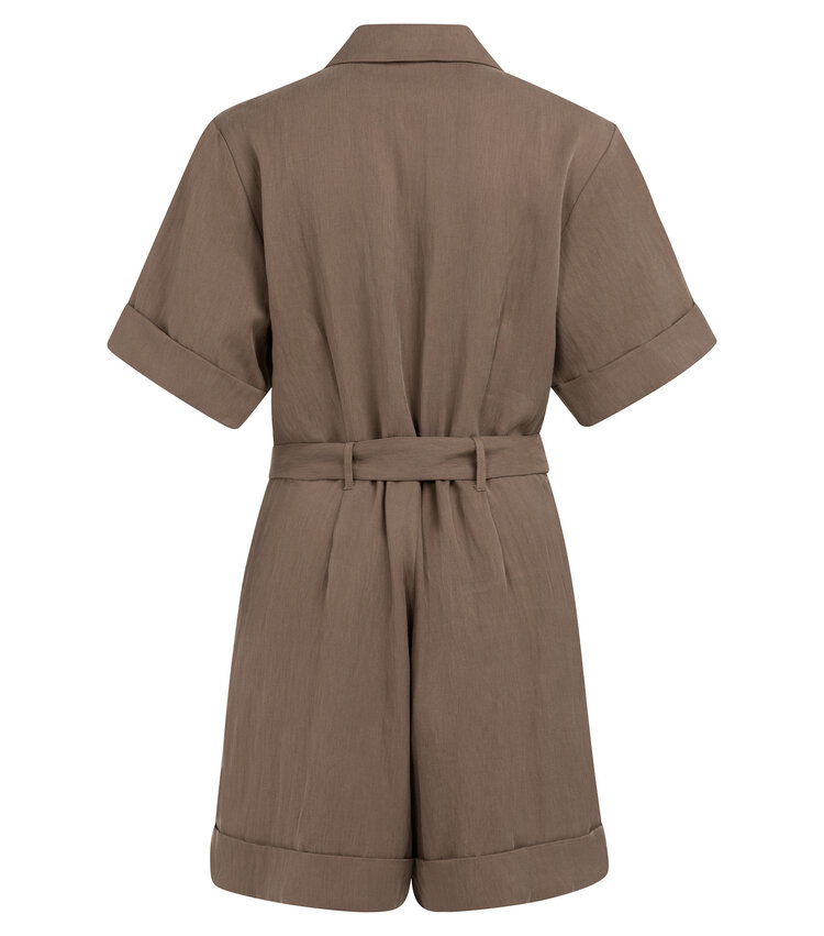 Yaya Loose Fit Playsuit Washed Brown